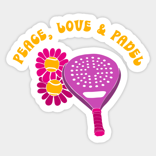 Peace, Love & Padel Sticker by Alissa Carin